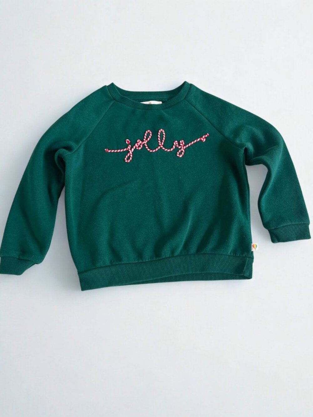 Kids Green Sweatshirt with Jolly Embroidery